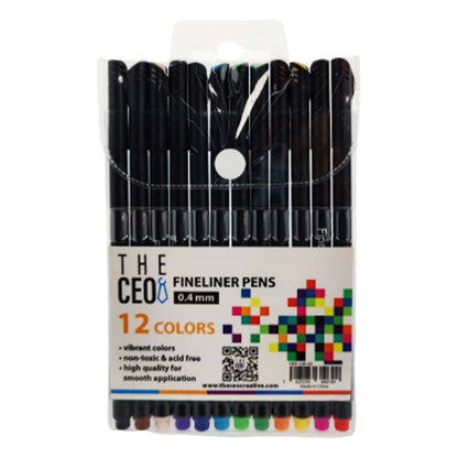 Fine Point Markers Fine Tip Art Drawing Fineliner Pen - 12 Pack